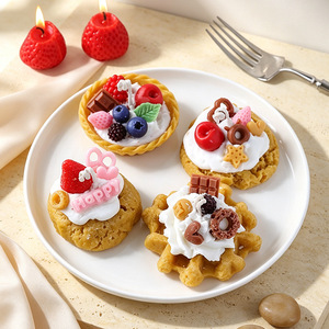 เทียนหอมรูปขนมหวานจำลอง กลิ่นครีมผลไม้ ของขวัญตกแต่งบ้าน - Product Image 4