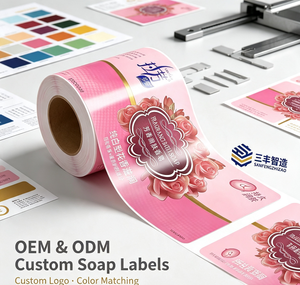Love Fragrance <b>Bath</b> Soap Label Custom Printed Adhesive Sticker Pink Rose Design Decorative Paper Label - Product Image 6