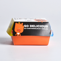 Carton jetable de qualité alimentaire pour hamburger, emballage à emporter, boîte de hamburger à clapet en papier kraft avec logo imprimé