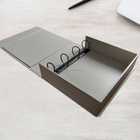 Boîte de classement archivistique personnalisée en carton avec fermeture magnétique, style livre, avec reliure à anneaux