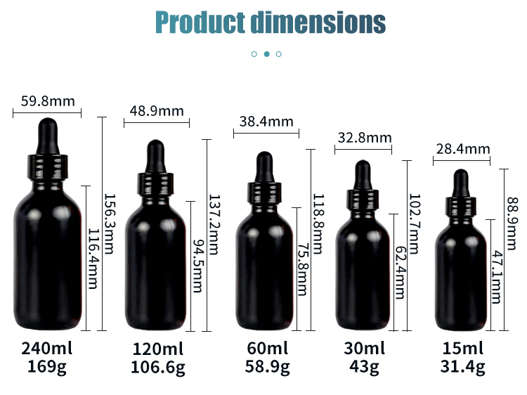 Leak Proof Cosmetic Dropper Bottles Aluminium Alloy Cap 2 Oz Tincture Bottles
