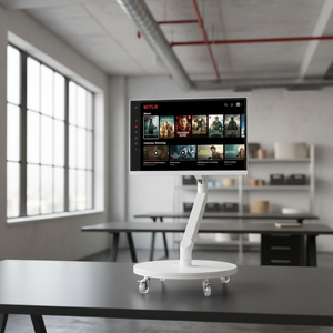 Televisor Inteligente Portátil de 27 Pulgadas con Android 15, Pantalla Táctil LED, 8GB 256GB, 20000mAh, Soporte con Ruedas, Negro/Blanco, Diseño Portátil - Product Image 1