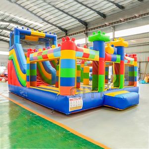 Château gonflable commercial extérieur avec toboggan pour enfants, coloris pastel, fabriqué en Chine - Product Image 3