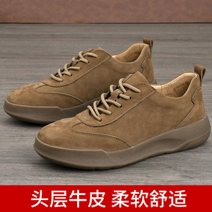 Chaussures bateau rétro en daim pour hommes, bout rond, semelle extérieure en caoutchouc, semelle intermédiaire en EVA, confortables, toutes saisons, usage décontracté - Product Image 5