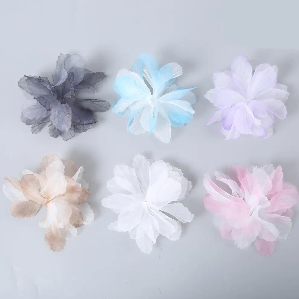 Wholesale Organza Chiffon Lace Flower Patch Lace Trim For Decoration