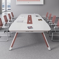 Table de réception et de négociation pour salle de conférence au design minimaliste avec prise intégrée, table de bureau et de conférence