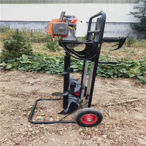 プロ仕様ガソリン式手押し式アースオーガー植樹用掘削機ホイール付きアースオーガードリル - Product Image 4