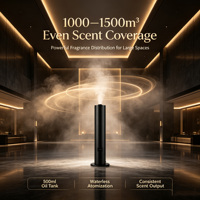 Diffuseur d'huiles essentielles sans eau 500 ml, sur pied en métal avec application et minuterie, pour hôtels et bureaux, personnalisable en gros
