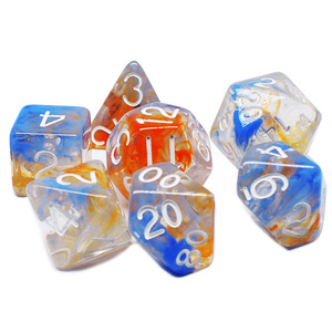 Dés polyédriques à bords vifs en acrylique dégradé, personnalisés, directement de l'usine, lot de 7 pièces pour jeux de rô<span class=keywords><strong>le</strong></span> DND <span class=keywords><strong>RPG</strong></span> - Product Image 6