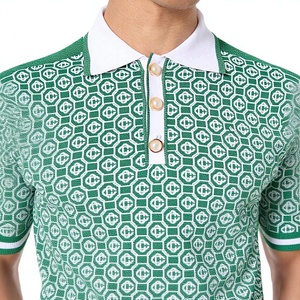 เสื้อโปโลแบบซับลิเมชั่นสั่งทำขายส่งสำหรับผู้ชาย ผ้าโพลีเอสเตอร์ 95% สแปนเด็กซ์ 5% เหมาะสำหรับกอล์ฟและทำงาน แห้งเร็ว สกรีนโลโก้ตามสั่ง รับผลิตแบบ OEM ODM - Product Image 6
