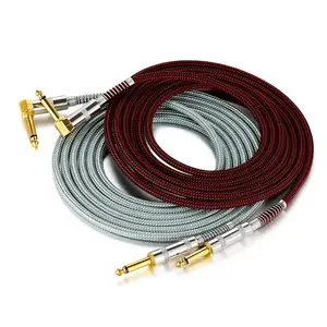 Wholesale High Quality 3/ 6/10 Meters Straight Instrument Cable Electric Guitar Cable Professional For Electronic Guitar Bass