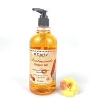 Gel Douche Bio Anti-Âge Parfumé pour Femme à l'AHA et Niacinamide, Blanchissant, Hydratant et Exfoliant, Marque Blanche, 500ml