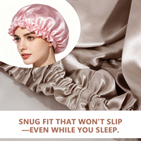 Service OEM personnalisé : Bonnet de nuit en soie de mûrier 22 Momme, extra large, ajustable, pour cheveux longs