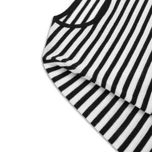 Townkana di alta qualità in lana 100% Casual zebrata <span class=keywords><strong>nera</strong></span> <span class=keywords><strong>a</strong></span> <span class=keywords><strong>righe</strong></span> bianche girocollo in <span class=keywords><strong>maglia</strong></span> di lana maglione da donna maglione da donna - Product Image 2