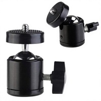 Mini rotule universelle pivotante 1/4 po avec vis de fixation pour trépied (lot de 2) – Rotation à 360 degrés, bouton de verrouillage métallique, légère, pour trépieds DSLR