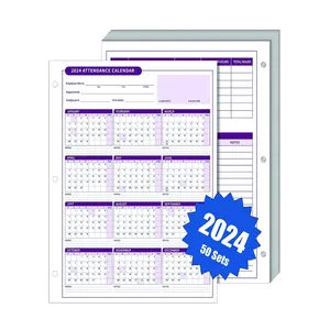 Календарь посещаемости, карта для сотрудников, отслеживание посещаемости, бумага 8,5x11 дюймов