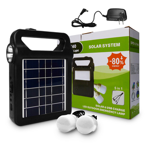 SPD3740ลิเธียม2000มิลลิแอมป์พร้อมหลอดไฟ2หลอด5โวลต์พอร์ตเอาท์พุท USB มินิ DC LED บ้านราคาถูกระบบไฟพลังงานแสงอาทิตย์ - Product Image 1