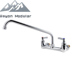 Rubinetto da cucina Wayon a parete, colore argento, con doppia maniglia, per lavello commerciale - Product Image 6