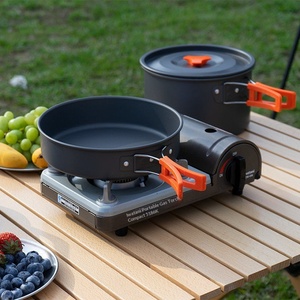Juego Completo de Utensilios de Cocina Plegables Portátiles de Aleación de Aluminio para Exteriores con Ollas de 1.1L y 1.6L y Hervidor para Acampar - Product Image 3