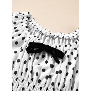 15% de descuento Dear-Lover, venta al por mayor, nueva moda, lunares, manga abullonada, lazo, cuello cuadrado, <span class=keywords><strong>Peplum</strong></span>, Tops, blusa para mujer - Product Image 6