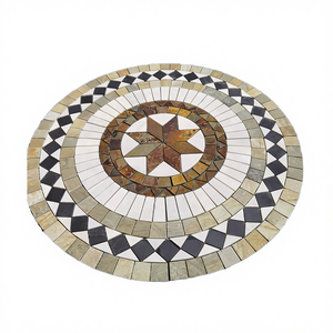 Mosaico de Pizarra Colorido de 10 mm, Parqué Redondo con Diseño Gráfico Personalizado, Decoración para Pisos de Jardín al Aire Libre - Product Image 4