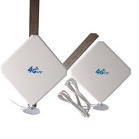 Routeur sans fil blanc 2G 3G LTE 4G 700-2700MHz Antenne panneau 30dBi avec 2 connecteurs SMA mâles Câble RG174 de 3 mètres