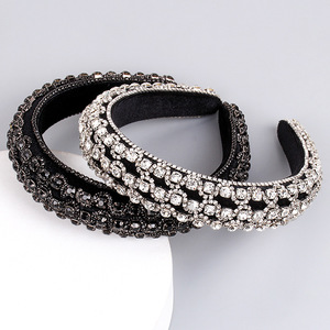 Serre-têtes en strass pour femmes Hua Liyu, argent, or, noir, colorés, en forme de S, accessoires pour cheveux en éponge, coiffe HH0179 - Product Image 3