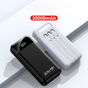 Charge Super Rapide 22.5W Nouveau Design 30000mAh Portable Mobile Power Bank Câble Intégré USB Interface Sans Fil Affichage Grand - Product Image 6