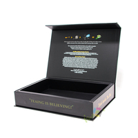 Negro mate de lujo con caja de embalaje UV Spo brillante Caja de regalo magnética con tapa