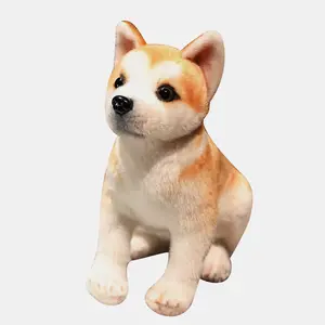 Aangepaste Nieuwe Kawaii Levensechte Akita Puppy Knuffels Knuffels Tijd Doorbrengen Met Kinderen