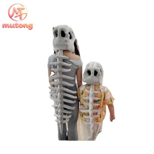 Divertente Peluche a Forma di Scheletro di T-Rex con Colonna Vertebrale Lunga, Costume con Copricapo per Halloween, Feste in Maschera, per Bambini, Adulti e Famiglia - Product Image 1