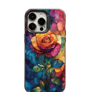 Coque <span class=keywords><strong>iPhone</strong></span> Esthétique à Motif Floral en Vitrail, Housse Artistique Colorée pour Amateurs d'Art pour <span class=keywords><strong>iPhone</strong></span> 17/16/15/14/13/12 Pro Max - Product Image 5