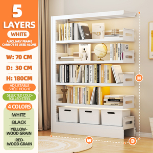 Có thể điều chỉnh thép một mặt kệ sách boltless kệ sách đồ nội thất phòng khách kim loại kệ sách với 4 kệ - Product Image 5