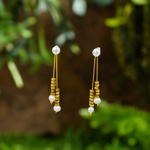 Modernos Pendientes Geométricos Chapados en Oro con Imitación de Perla y Aleación de Zinc para Fiesta, de la Colección de Joyería - Product Image 3