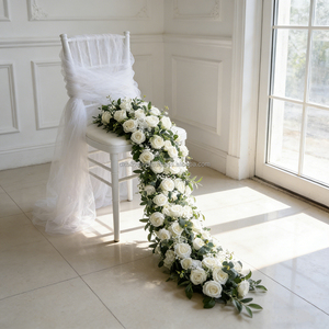 Arreglo Floral Artificial Hecho a Mano al por Mayor, Camino de Mesa Largo Azul con Colores Personalizados para Bodas, Eventos Escolares - Product Image 1