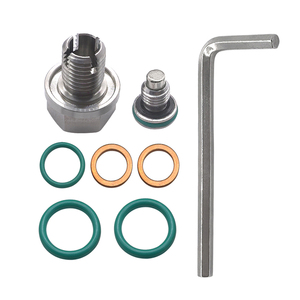Kit de réparation universel pour bouchon de vidange d'huile - Bouchon de vidange autotaraudeur en acier inoxydable M12x1.5 avec système magnétique, joint torique et joint en cuivre - Product Image 1