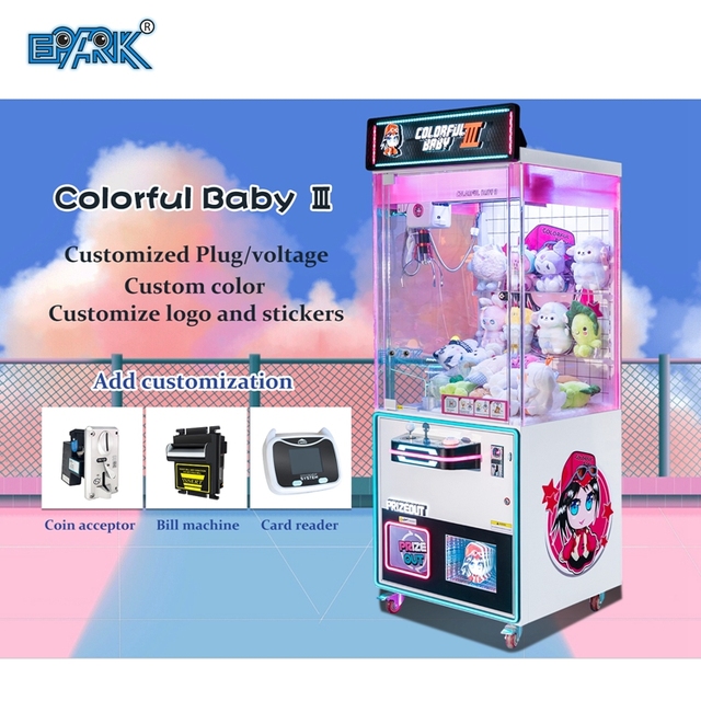 Super Mega Metal Claw Machine Coin-Operated Plush Toy Crane with Card Reader System English Language