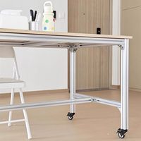 Table de travail en profilé aluminium pour marine - Plan de travail mobile, design de bureau créatif, bureau informatique