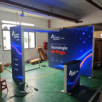Stand d'exposition modulaire TIANLANG Dynamics Payments avec mur d'arrière-plan, boîte à lumière LED portable et tissu SEG pour salon Fintech