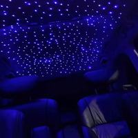 Cowin Aoto Parts Nouveau Kit d'éclairage de toit ciel étoilé à fibres optiques scintillantes RGBW à double tête 12V 32W pour voiture avec contrôle par application Starlight