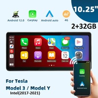 Écran HUD MEKEDE 10,25 pouces Android pour Tesla Model 3 Model Y, lecture sans fil Android Auto, FM AUX DVR Audio BT