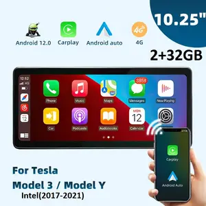 MEKEDE 10.25 אינץ HUD מסך אנדרואיד carplay עבור טסלה דגם 3 דגם Y רכב אלחוטי carplay אנדרואיד אוטומטי FM AUX DVR אודיו BT