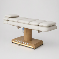 Table de soin électrique à 3 moteurs avec colonne en bois massif, hauteur réglable, pour salon, spa, tatouage, microblading et soins du visage