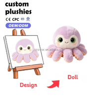 Peluche Pieuvre Mignonne Violette, Jouet Doux en Peluche Animal Marin, Cadeau Créatif pour Enfants, Idéal pour Promotion, Mascotte Personnalisée