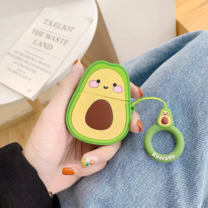 Funda de Silicona con Forma de Aguacate para Airpods 1/2, Protector de Auriculares Inalámbricos con Gancho - Product Image 5