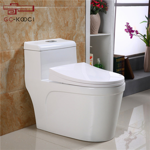 Inodoro japonés moderno de una pieza con doble descarga, de cerámica, montado en el suelo, con drenaje en forma de P/S. - Product Image 1