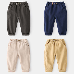 2024 à la mode Style coréen à la mode pantalons décontractés pour garçons printemps coton confortable taille moyenne ajustement petites tailles moyennes - Product Image 3
