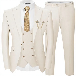 SPTALLFITJSV Completo da Uomo 3 Pezzi Slim Fit: <span class=keywords><strong>Blazer</strong></span> Doppiopetto, Gilet e Pantaloni <span class=keywords><strong>con</strong></span> <span class=keywords><strong>Bottoni</strong></span> Dorati per Matrimoni, Balli e Business - Product Image 1