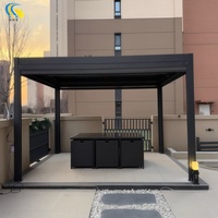 Option d'accessoires à DEL Hangars de rangement extérieurs avec cadre enduit de poudre pour le jardinage-Pergola Gazebo et pavillon