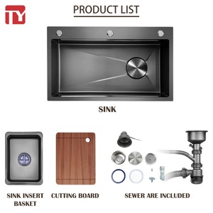 High-quality TIANYI Modern Brushed Stainless Steel Counter-Mounted 3-5mm Thick Rectangular Single Bowl <b>Kitchen</b> <b>Sink</b> - Product Image 6